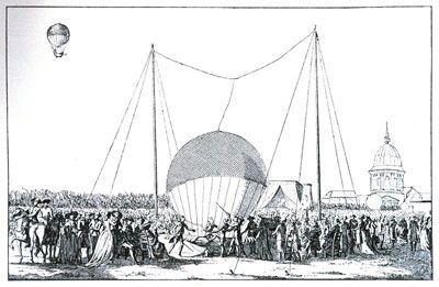 El primer paseo en globo, por Jean-François Pilâtre de Rozier