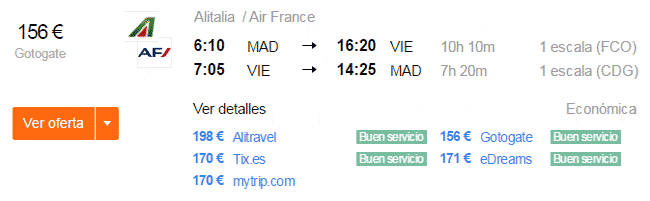Precios vuelos Viiena