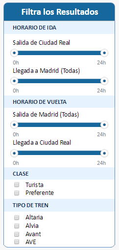 Comparador de precios de billetes de tren