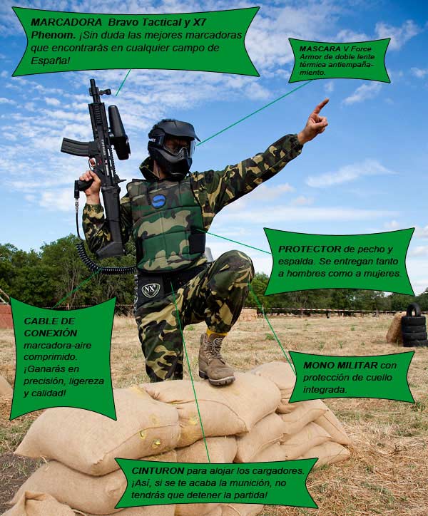 Equipación profesional Paintball