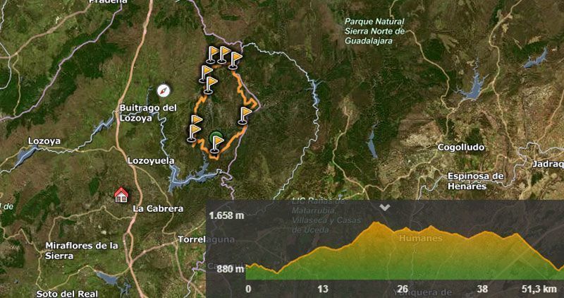 Ruta en bici sierra norte Madrid