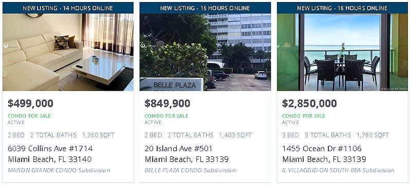 Viviendas en venta en Miami Beach