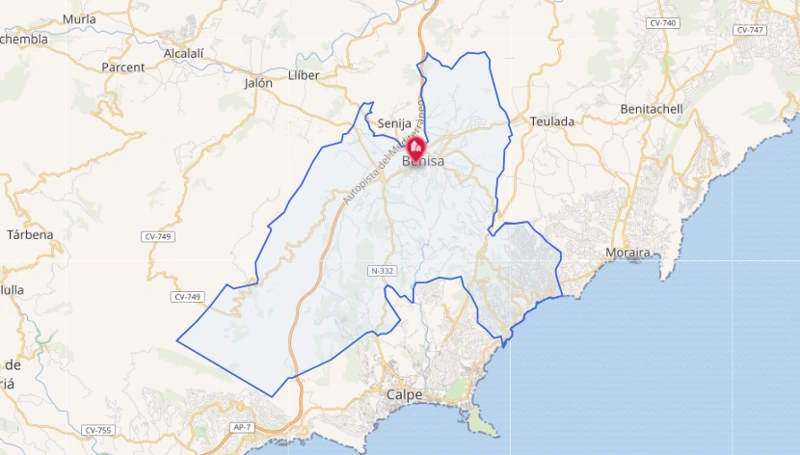 Mapa de Benissa Alicante